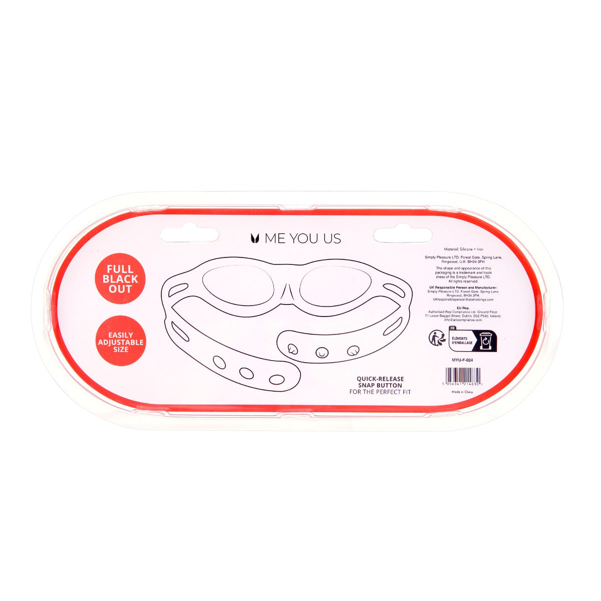 Me You Us Silicone Full Blindfold Black