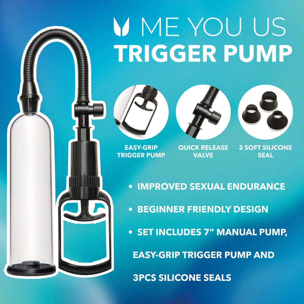 Me You Us Trigger Suction Penis Pump Clear