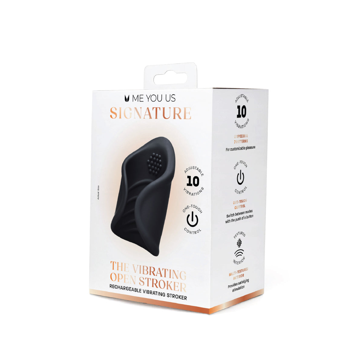 Me You Us Signature The Vibrating Open Stroker Black