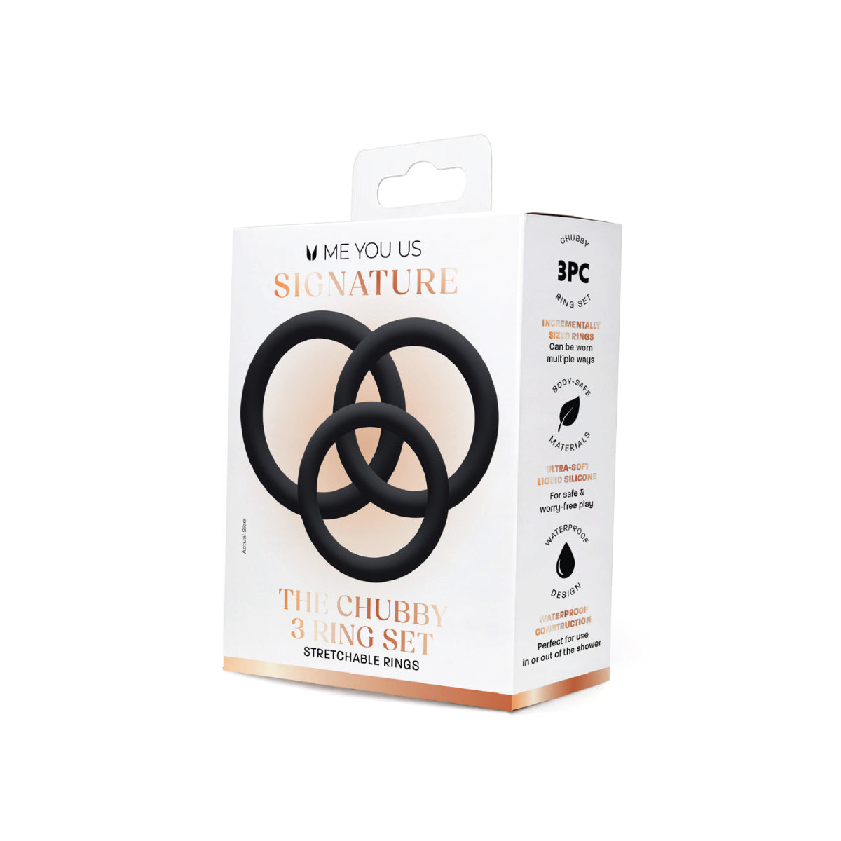 Me You Us Signature The Chubby Cock Ring 3 Pack Black
