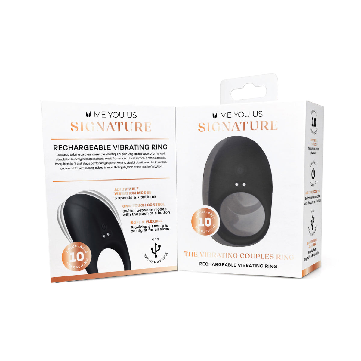 Me You Us Signature The Vibrating Couples Cock Ring Black