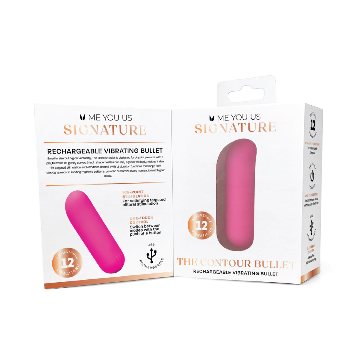 Me You Us Signature The Contour Bullet Vibrator Pink