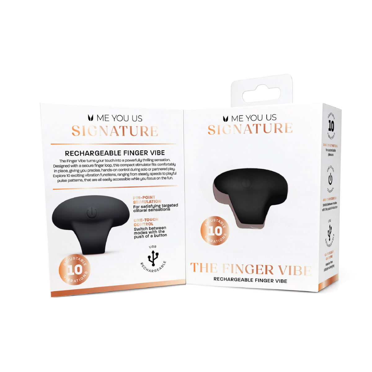 Me You Us Signature The Finger Vibrator Black