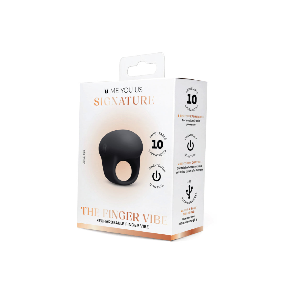 Me You Us Signature The Finger Vibrator Black
