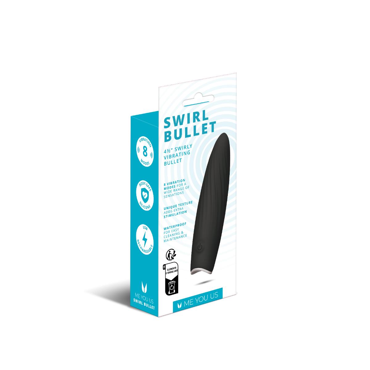 Me You Us Swirl Bullet Vibrator Black