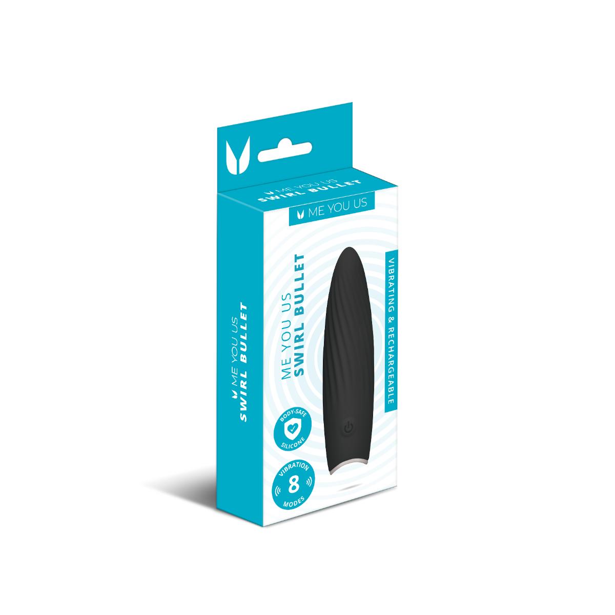 Me You Us Swirl Bullet Vibrator Black