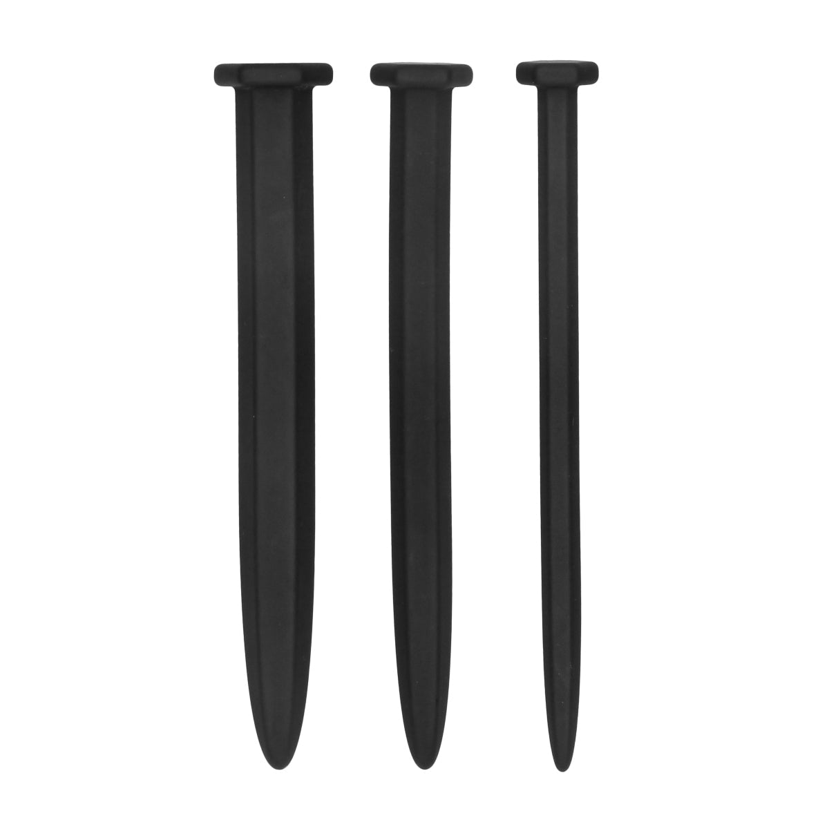Ouch Silicone Screw Penis Plug Set Black
