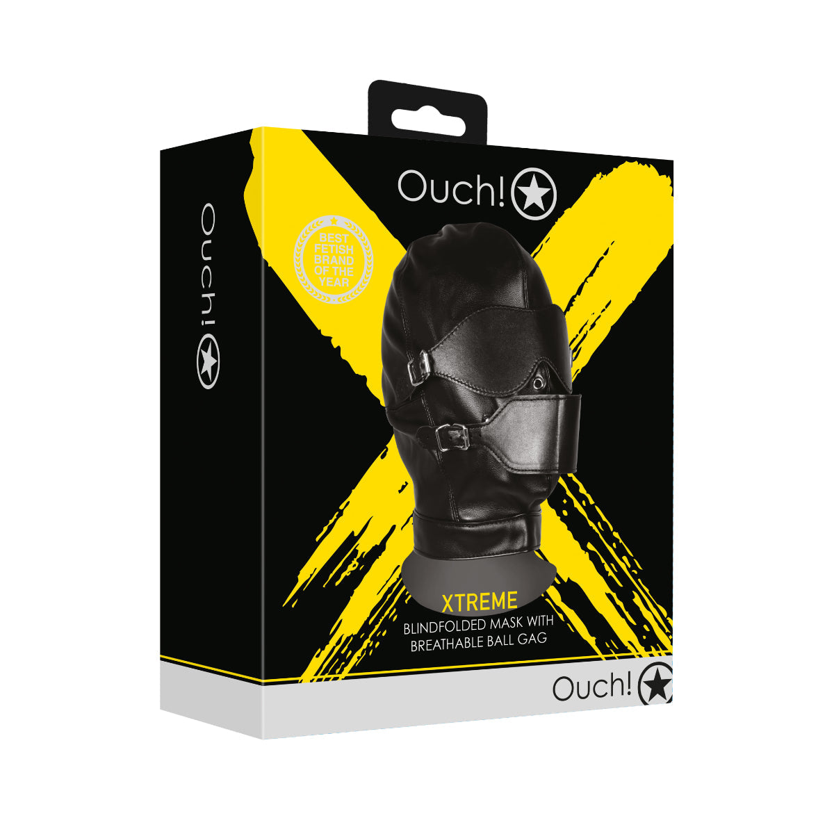 Ouch Xtreme Blindfolded Mask With Breathable Ball Gag Black