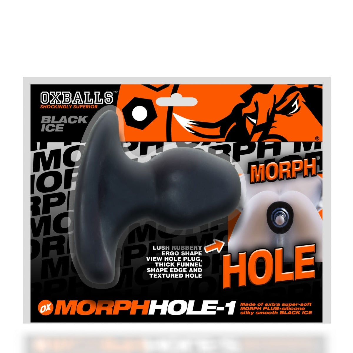 Oxballs Morphhole 1 Gaper Fuck Plug Black Ice Small