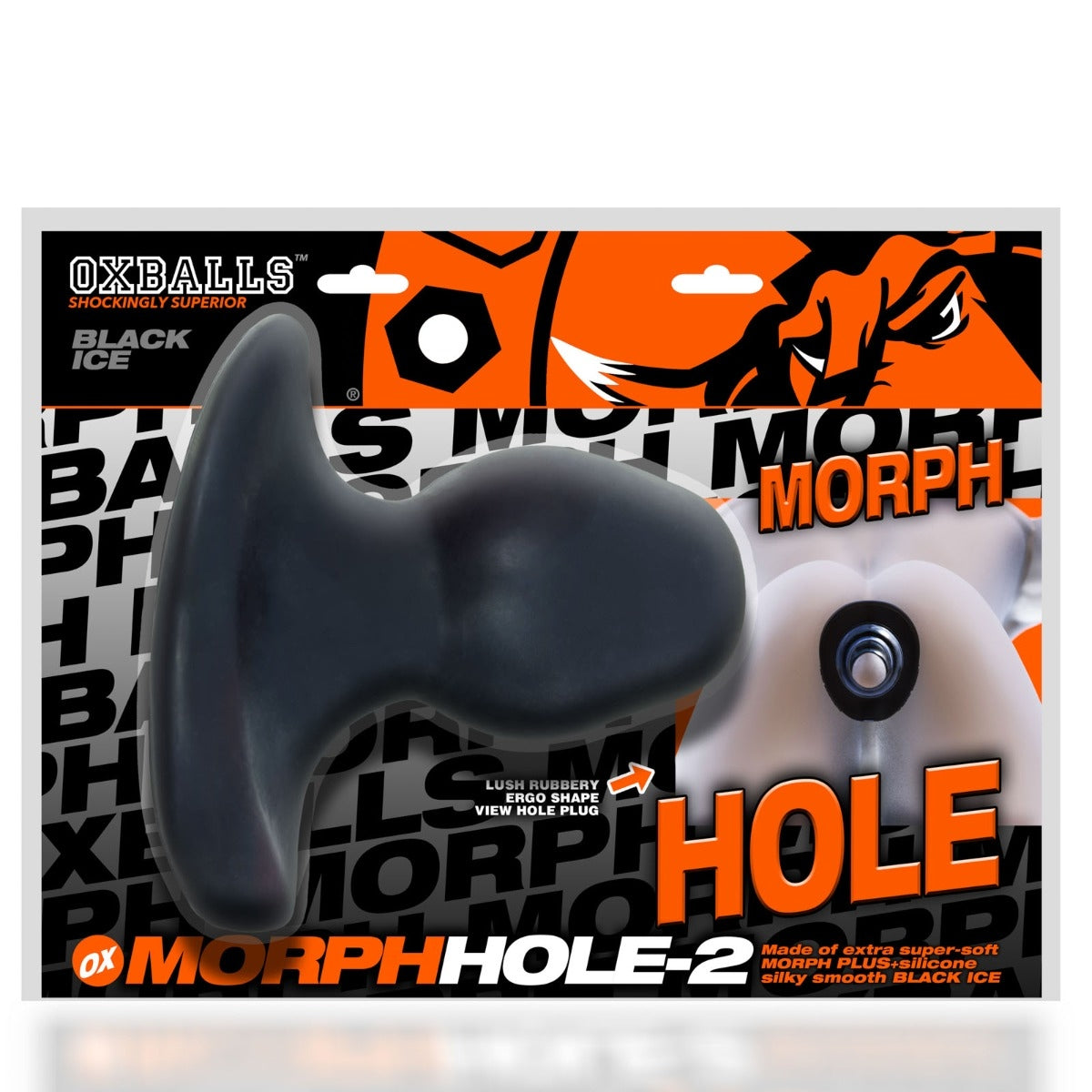 Oxballs Morphhole 2 Gaper Fuck Plug Black Ice Large