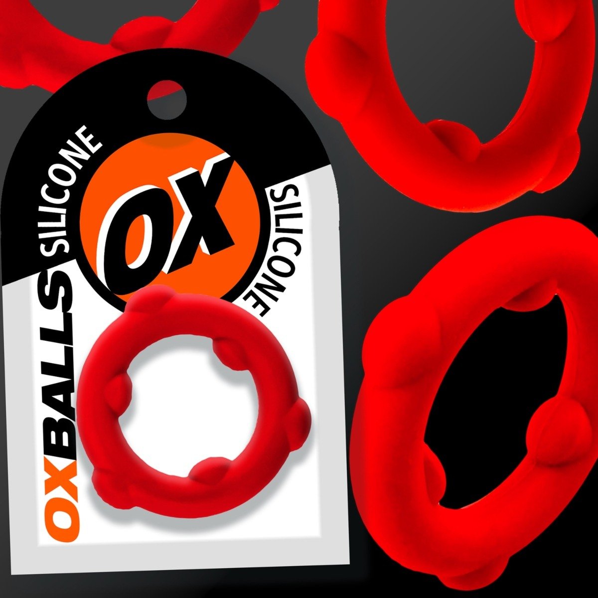 Oxballs Spinner Silicone Cock Ring Red
