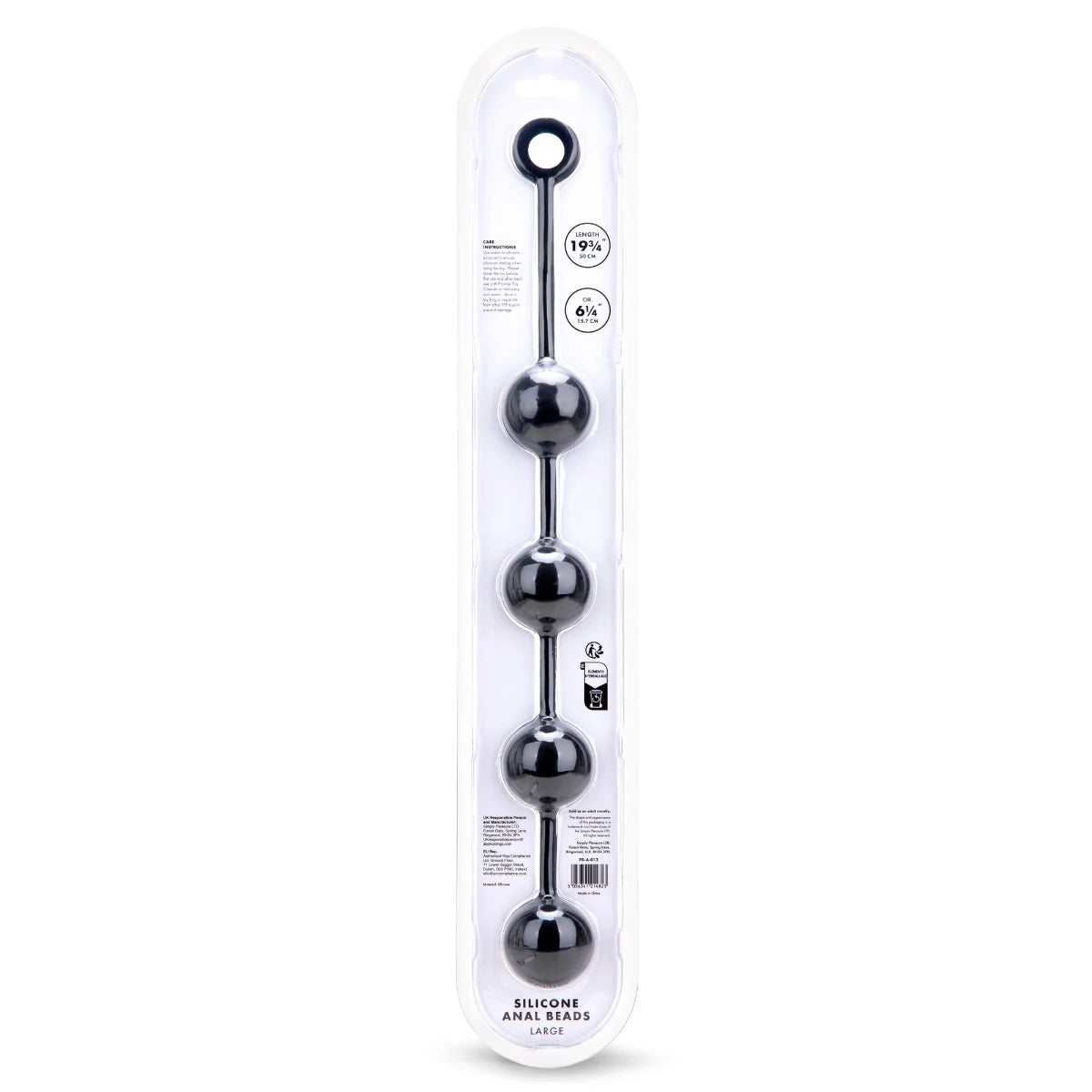 Prowler RED Silicone Anal Beads Black Large