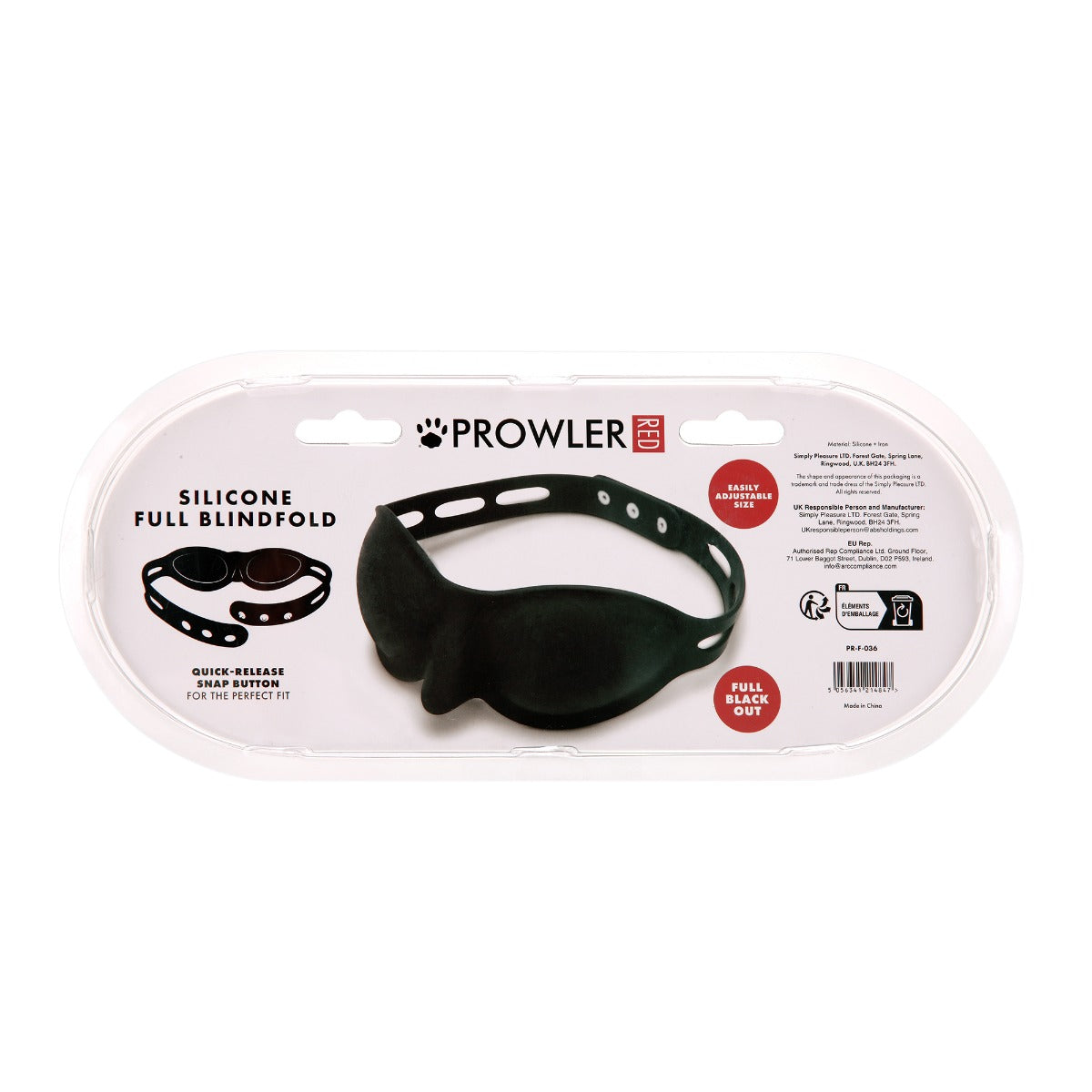 Prowler RED Silicone Full Blindfold Black