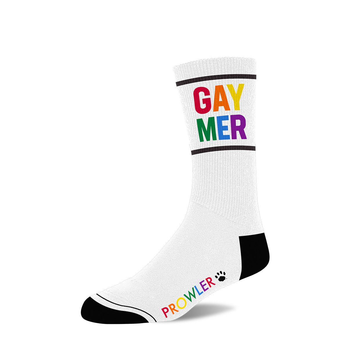 Prowler Gaymer Socks White Black Rainbow