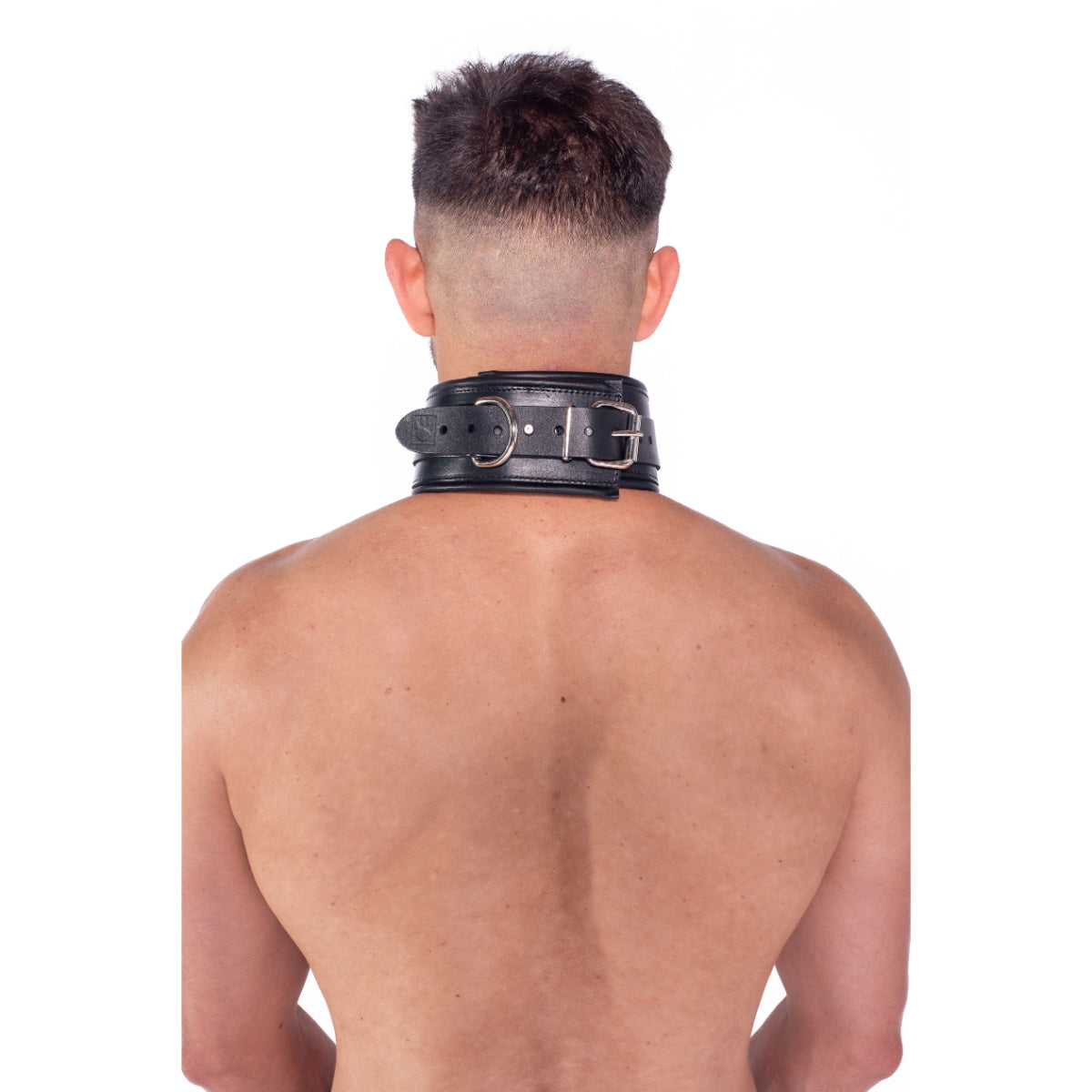 Prowler RED Leather Lockable Collar Black
