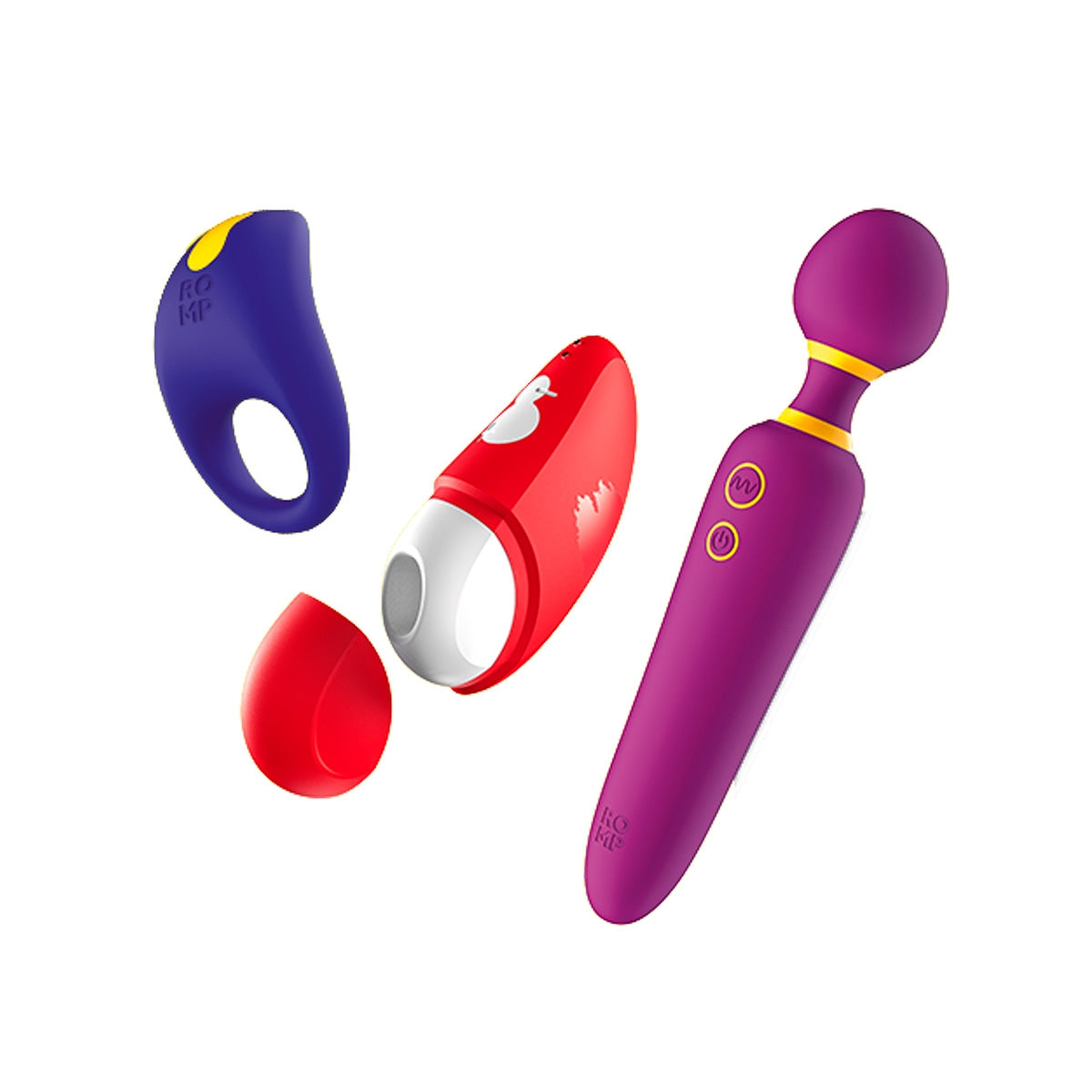 ROMP Pleasure Sex Toy Kit Blue Red Purple