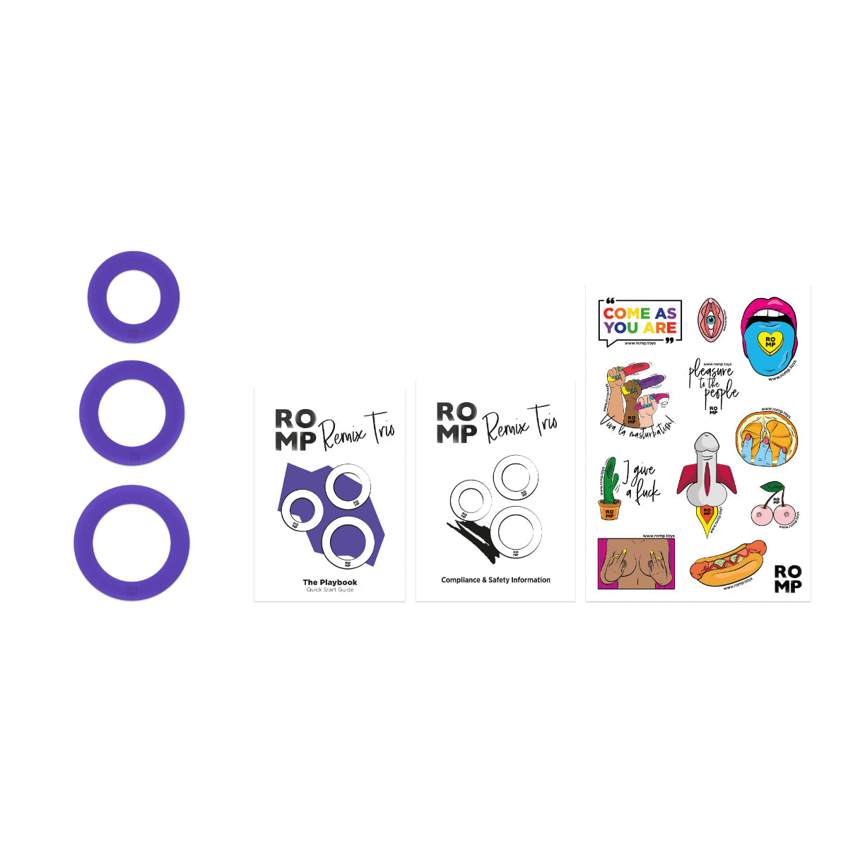 ROMP Remix Trio Cock Rings Purple