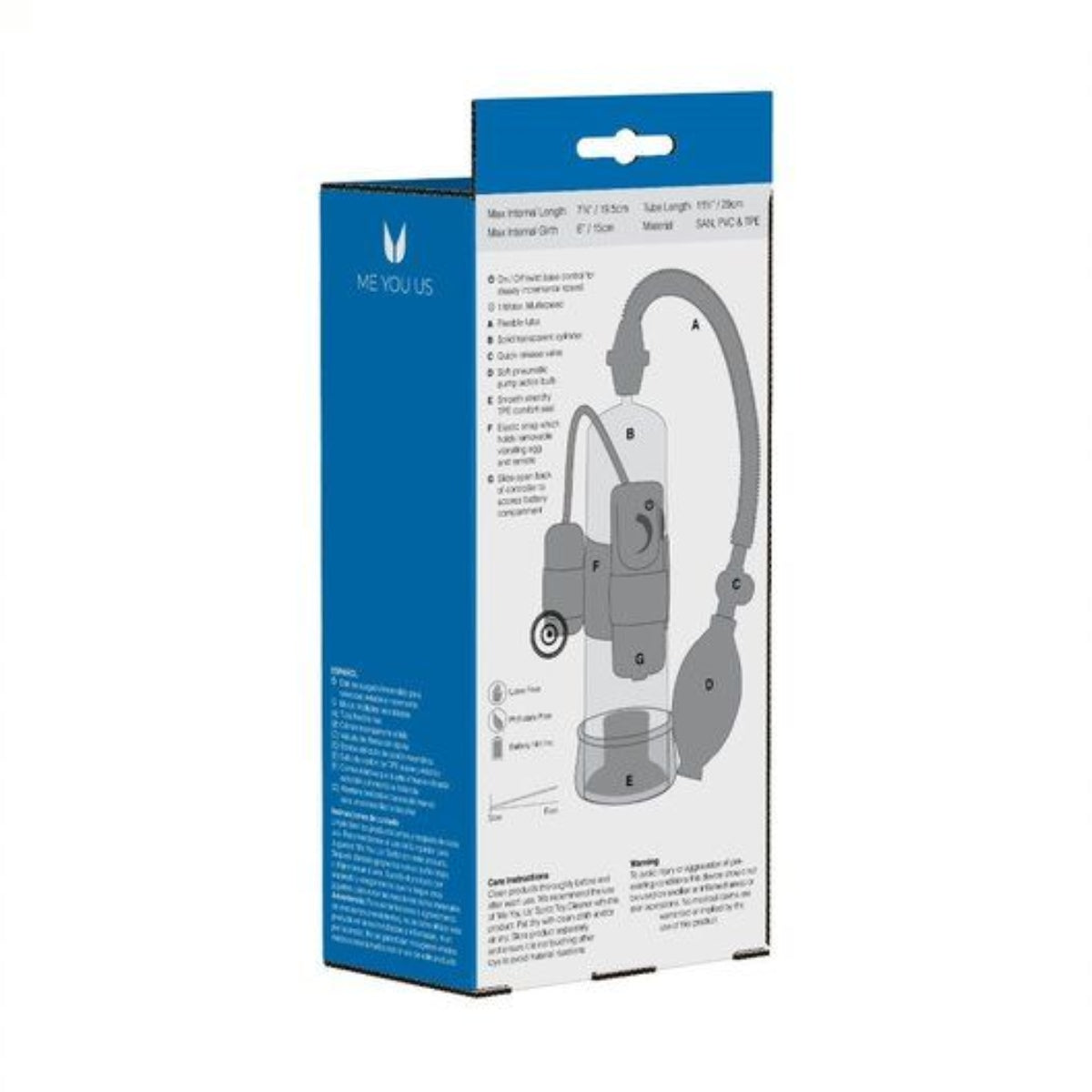 Me You Us Ultimate Power Vibrating Suction Penis Pump Black Clear - Simply Pleasure