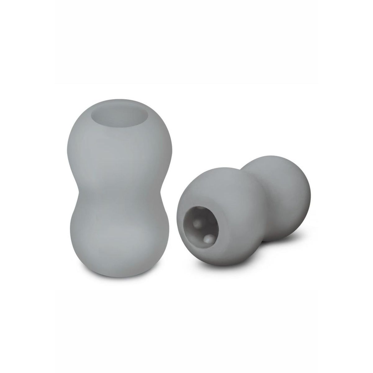 Zolo Mini Double Bubble Squeezable & Textured Stroker Masturbator Grey