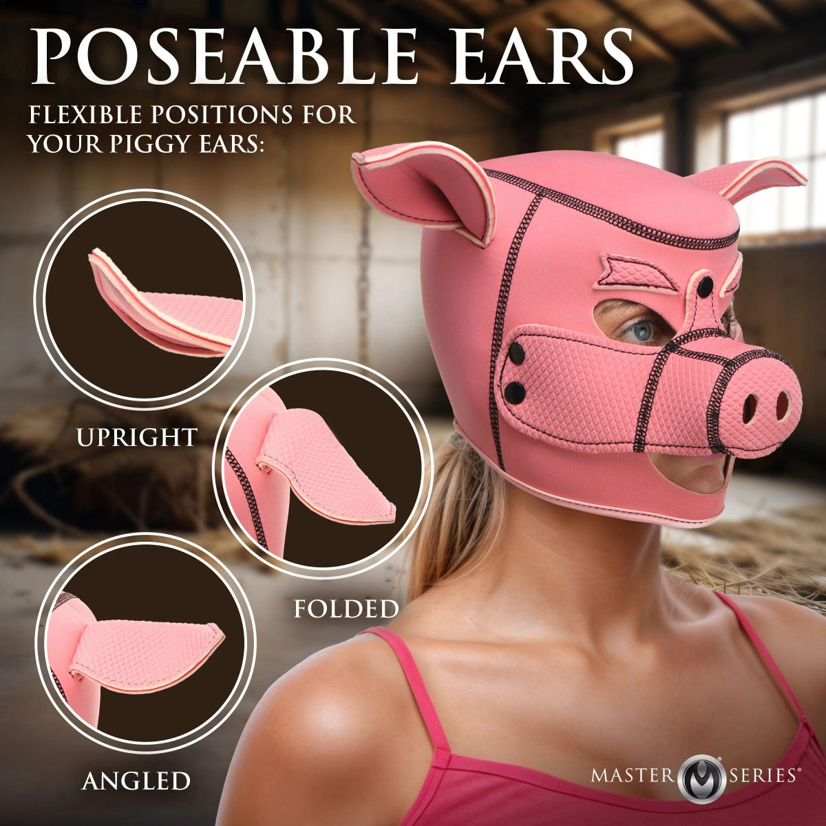 Master Series Swine Pig Neoprene Hood With Removeable Muzzle