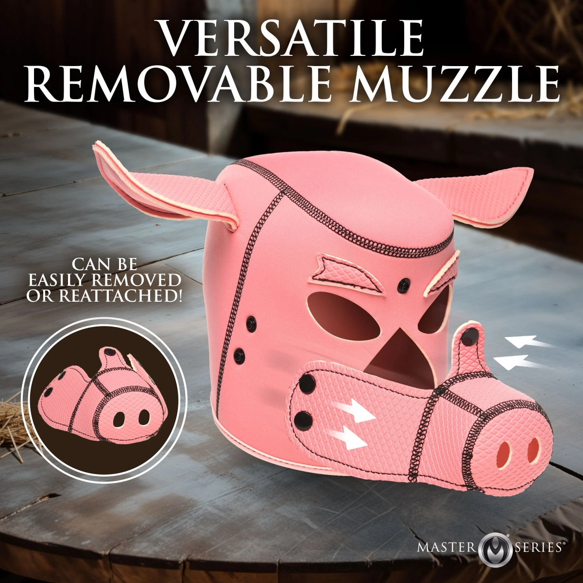 Master Series Swine Pig Neoprene Hood With Removeable Muzzle