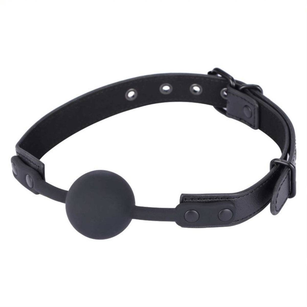 Front View Product - Me You Us Hush Silicone Ball Gag Black - Simply Pleasure