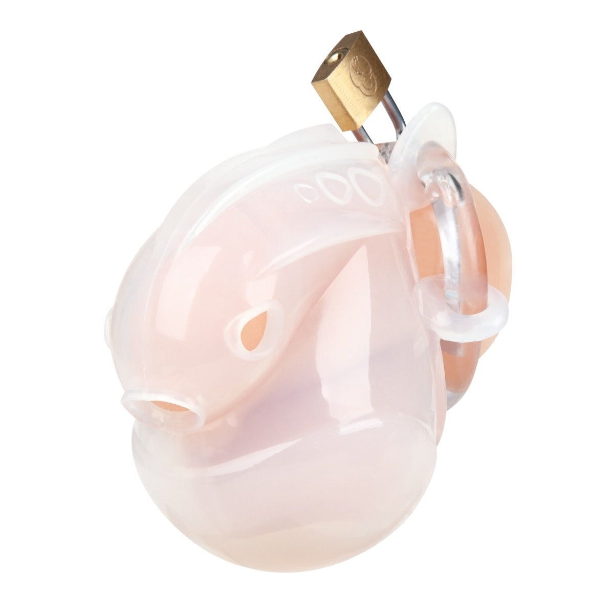 Blue Line Full Restraint Silicone Cock And Balls Chastity Device White