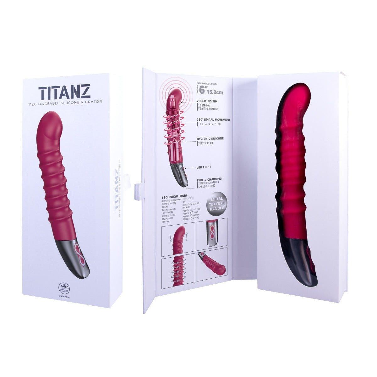 Titanz Spiral Rechargeable Vibrator Pink
