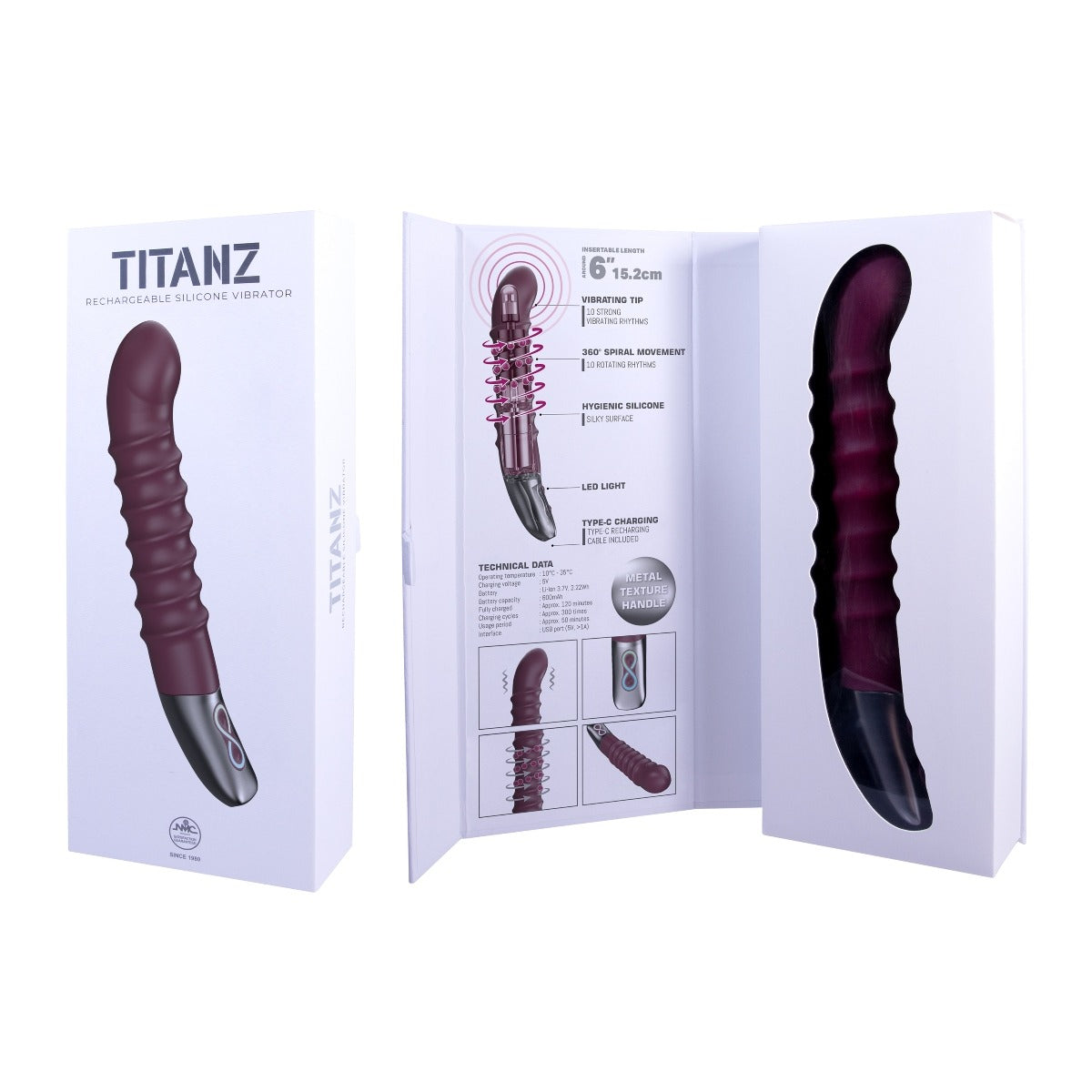 Titanz Spiral Rechargeable Vibrator Purple
