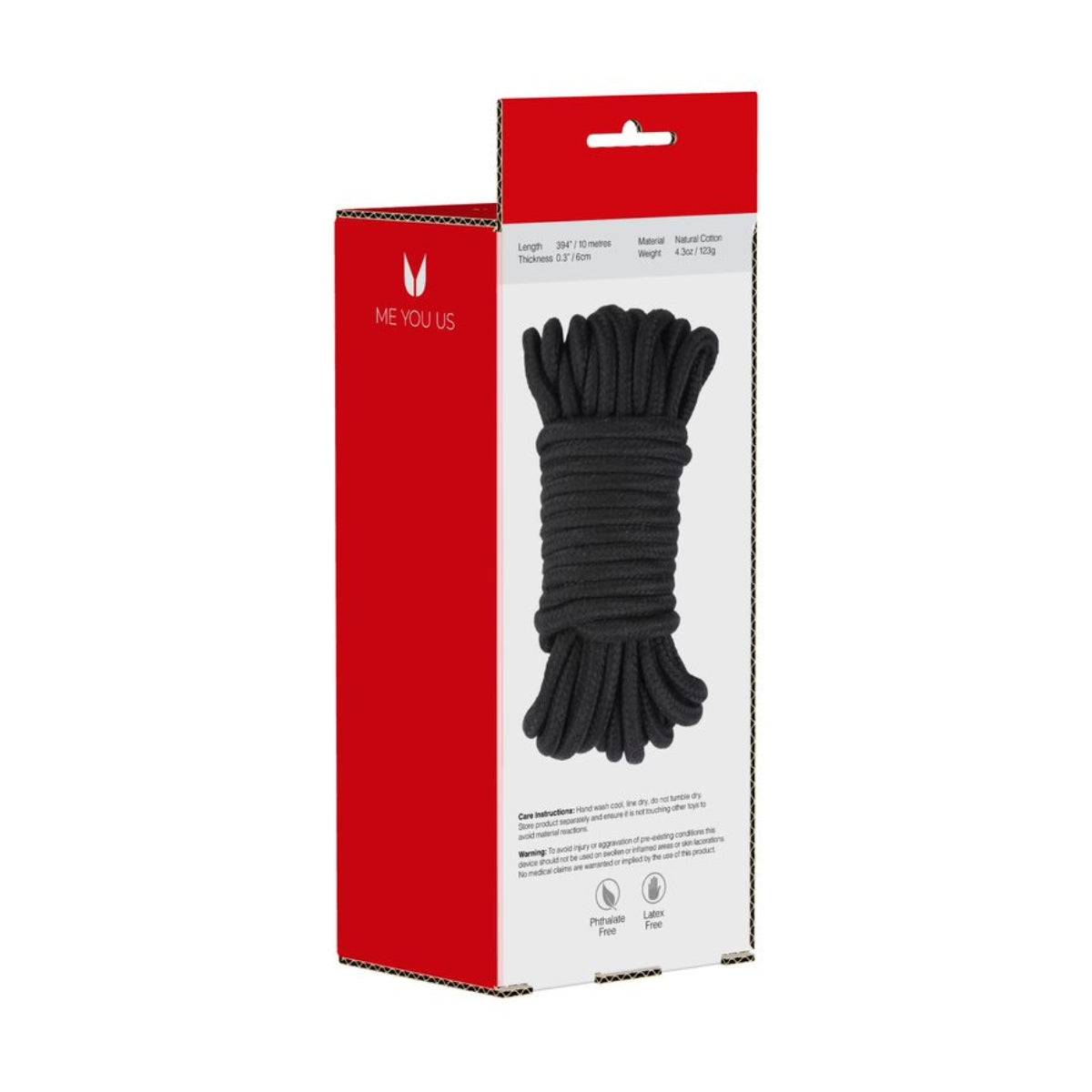 Me You Us Tie Me Up Soft Cotton Rope Black 10m - Simply Pleasure