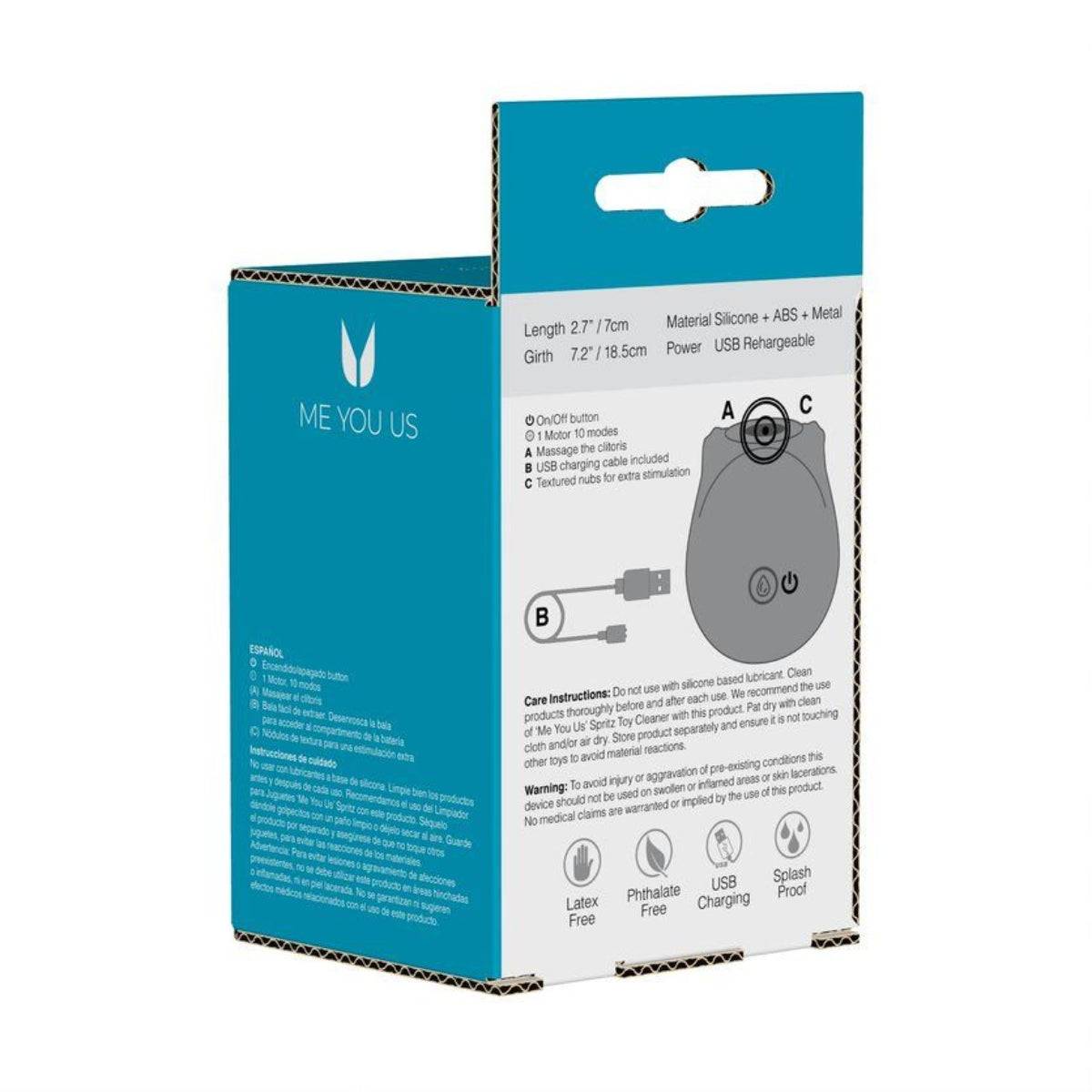 Me You Us Rosebud Silicone Sucking Vibrator Pink - Simply Pleasure