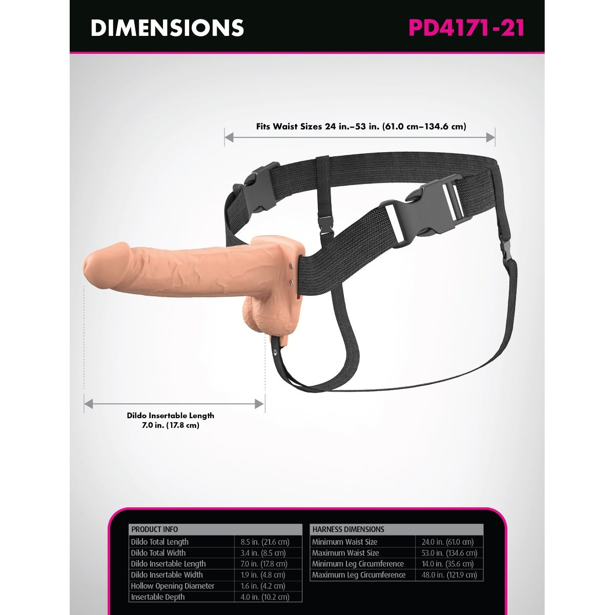 Fantasy X-Tensions Elite Vibrating Dual Density Silicone Hollow Strap Light 7 Inch