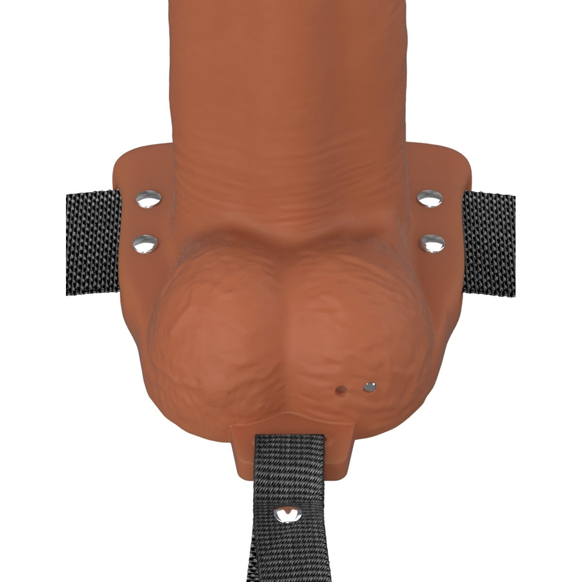 Fantasy X-Tensions Elite Vibrating Dual Density Silicone Hollow Strap-On Brown 8 Inch
