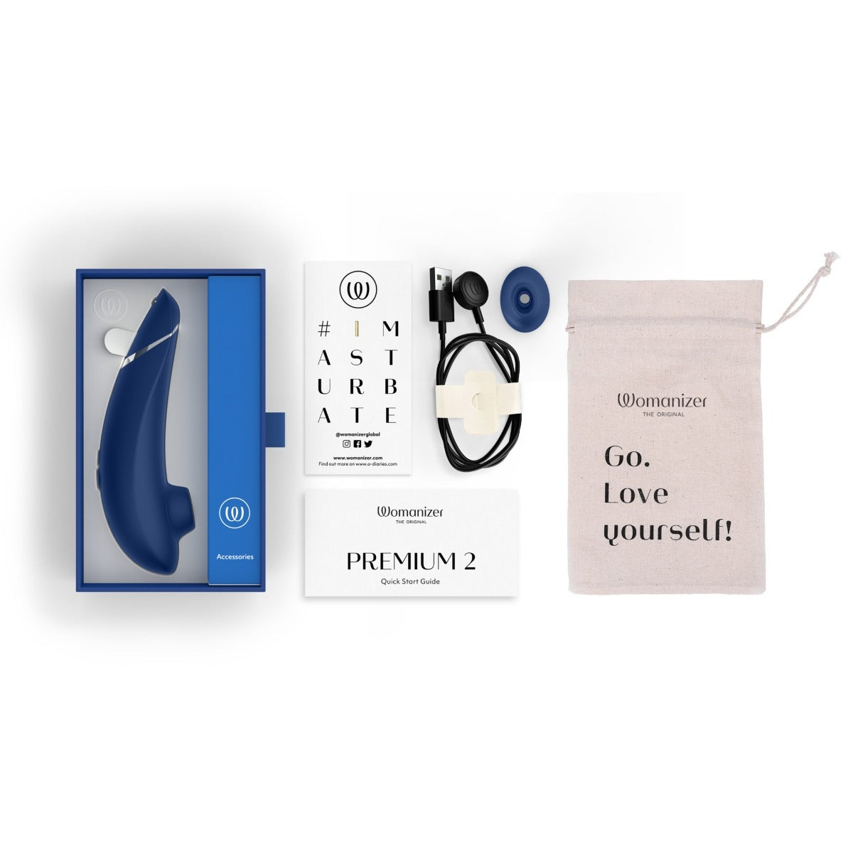 Womanizer Premium 2 Clitoral Stimulator Blueberry
