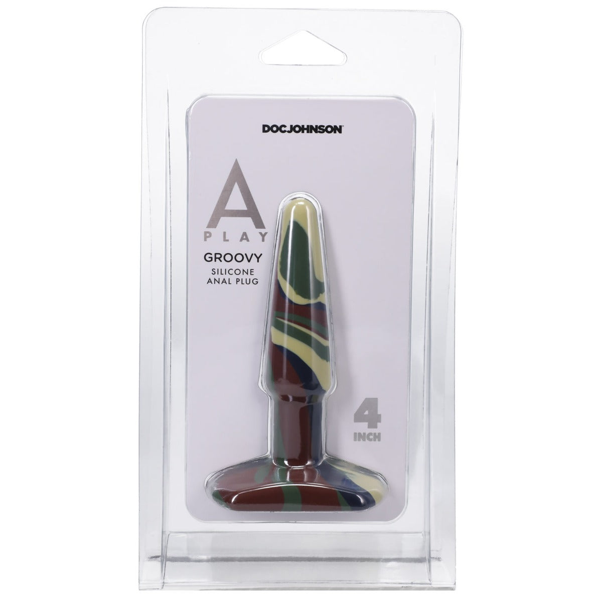 A-Play Groovy Silicone Butt Plug Camouflage 4 Inch