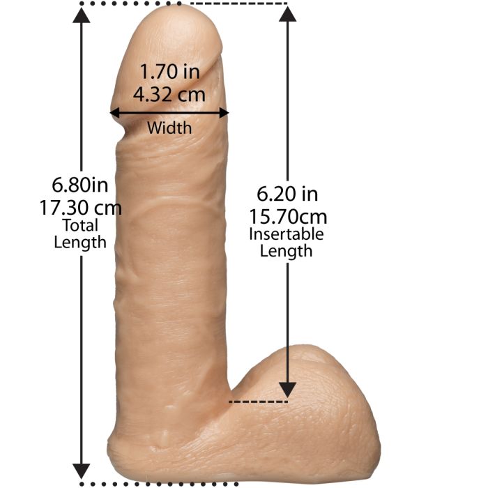 Doc Johnson Realistic Cock Vac-U-Lock White 6 inches