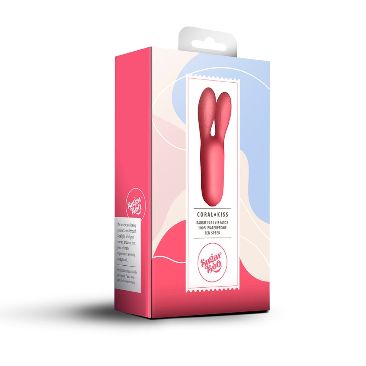 Rocks Off Sugar Boo Coral Kiss Rabbit Ears Vibrator Coral