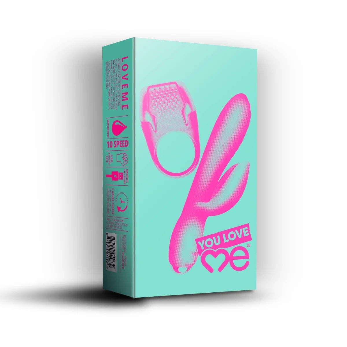 You Love Me Love Me Vibrator & Cock Ring Set Red Black