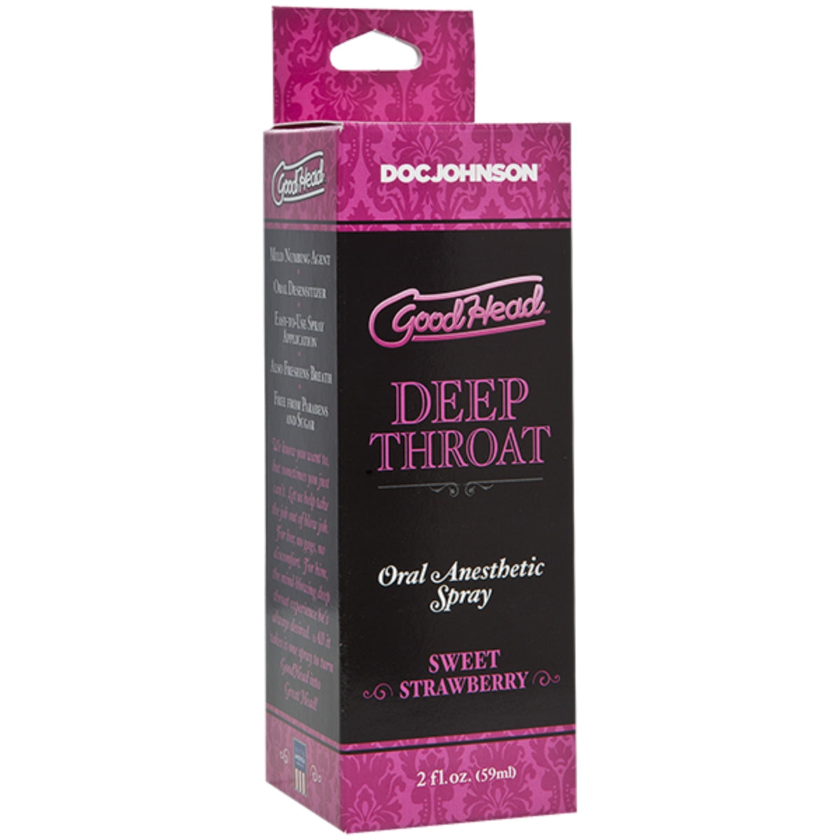 GoodHead Deep Throat Oral Anesthetic Spray Sweet Strawberry 2oz