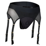 Dreamtoys Bold Vail Strap On Garter Thong With Dildo Black