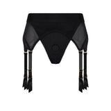 Dreamtoys Bold Vail Strap On Garter Thong With Dildo Black