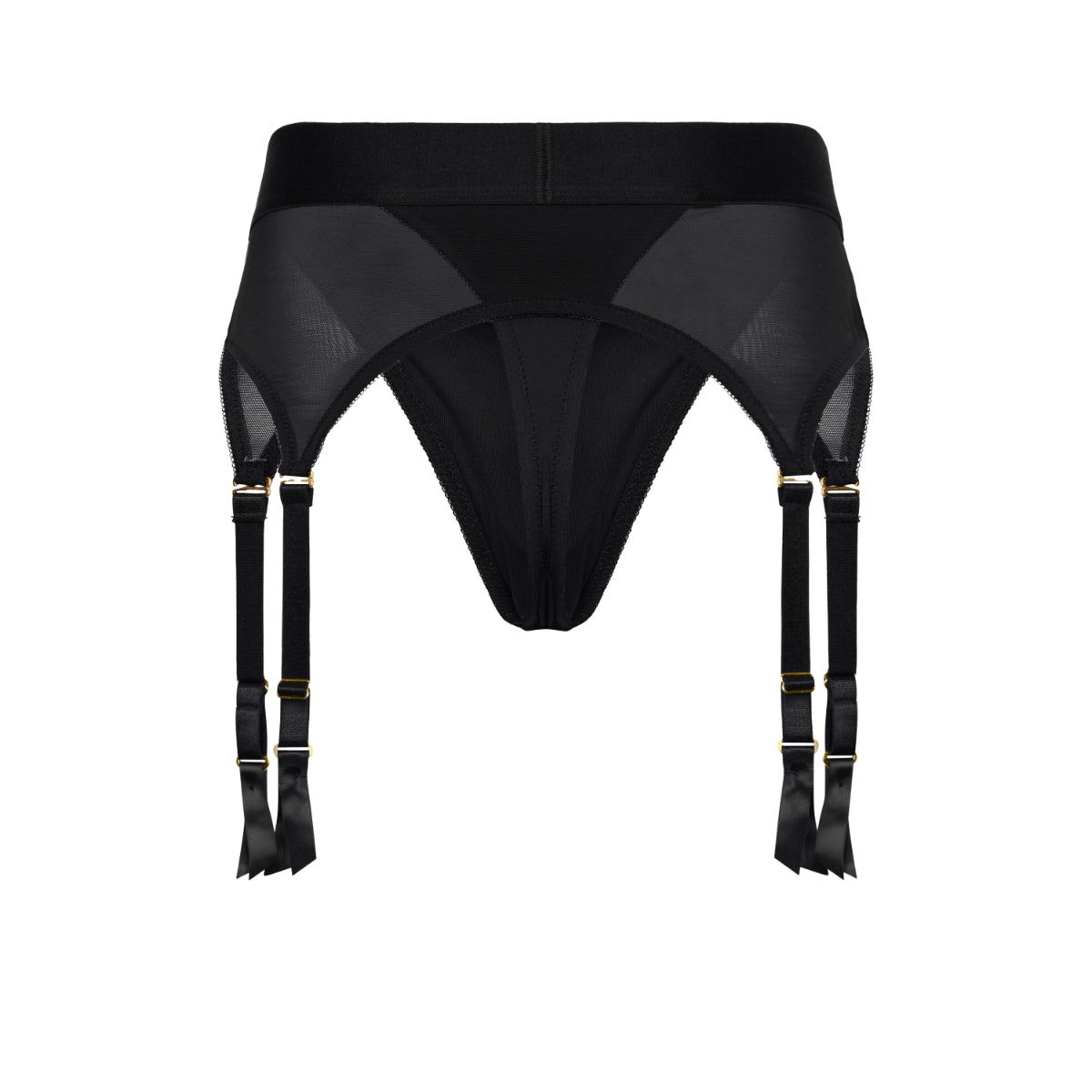 Dreamtoys Bold Vail Strap On Garter Thong With Dildo Black