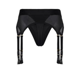 Dreamtoys Bold Vail Strap On Garter Thong With Dildo Black