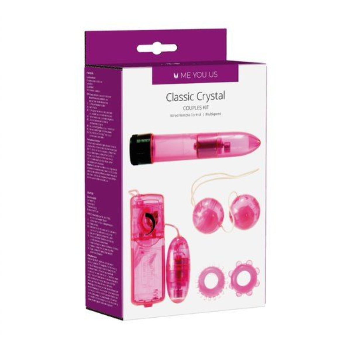 Me You Us Classic Crystal Couples Sex Toy Kit Pink - Simply Pleasure