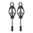 Front View Product - Me You Us Clover Nipple Clamps Black - Simply Pleasure