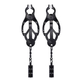 Front View Product - Me You Us Clover Nipple Clamps Black - Simply Pleasure