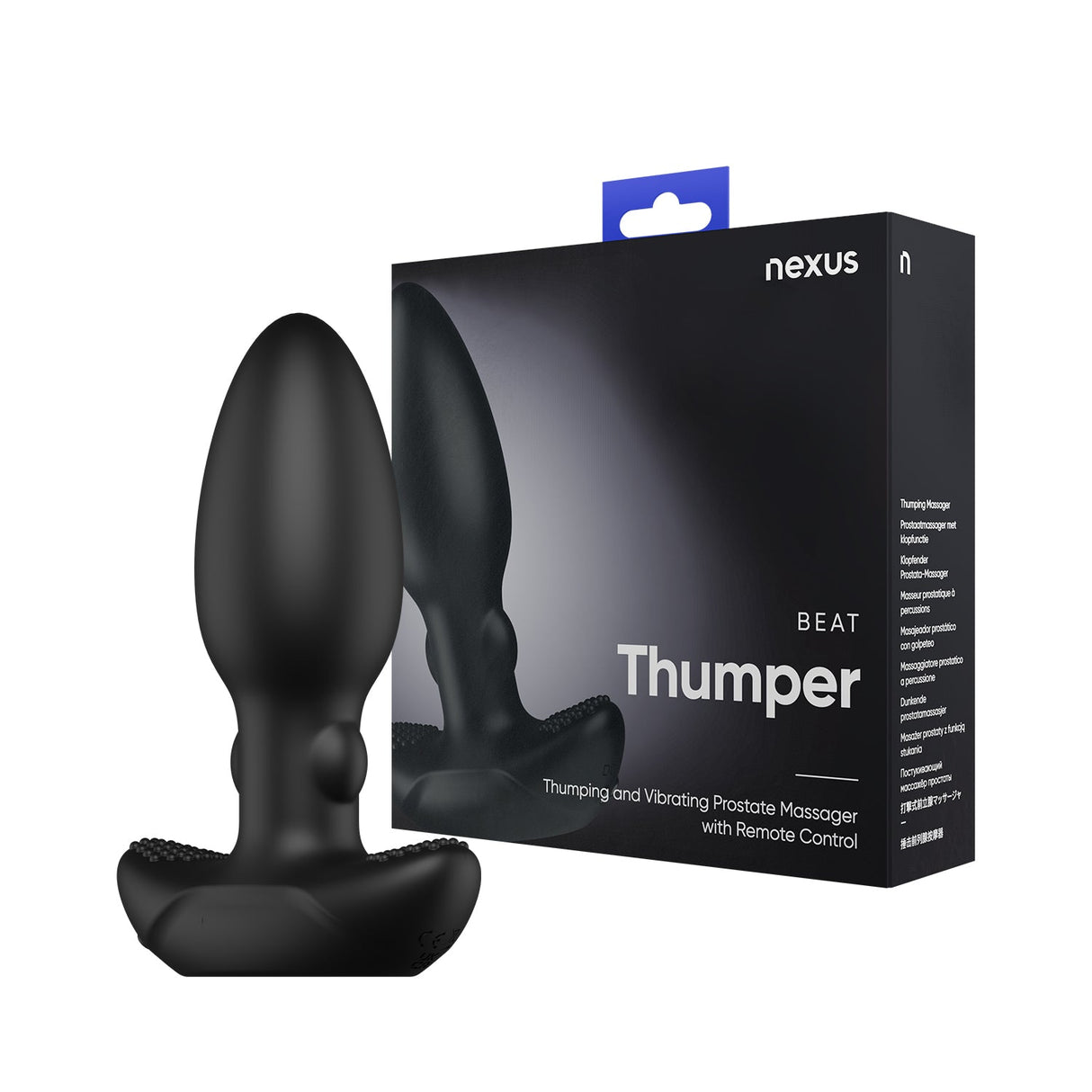 Nexus Beat Thumping & Vibrating Rechargeable Butt Plug Black
