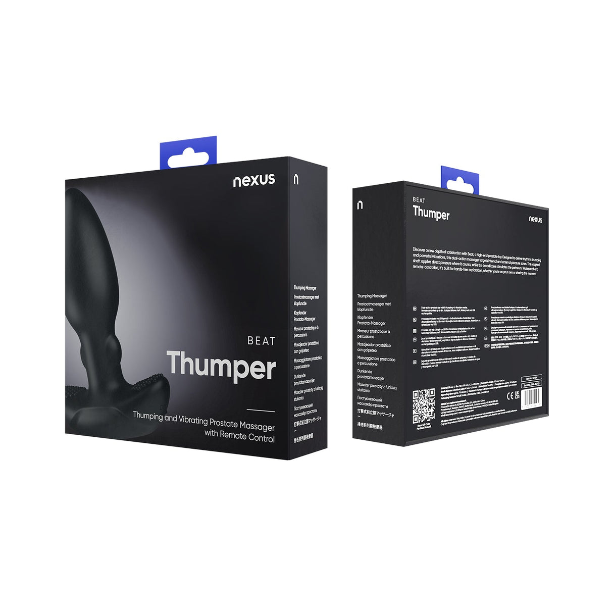 Nexus Beat Thumping & Vibrating Rechargeable Butt Plug Black