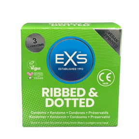 EXS Ribbed & Dotted Vegan Condoms 3 Pack