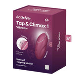 Satisfyer Tap & Climax 1 Lay On Vibrator Red